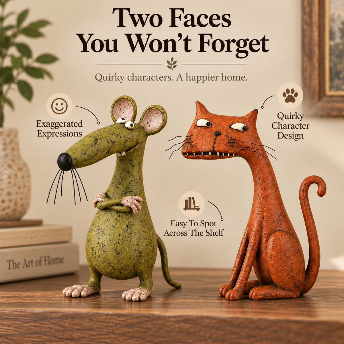 😼Whimsical Vintage Mouse & Cat Figurines🐭