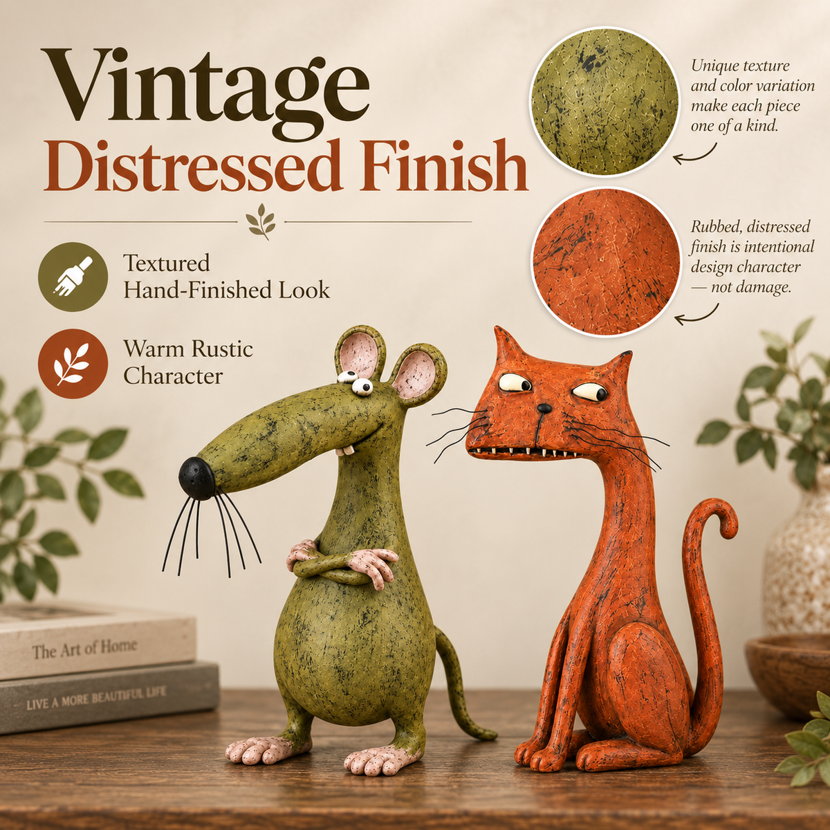 😼Whimsical Vintage Mouse & Cat Figurines🐭