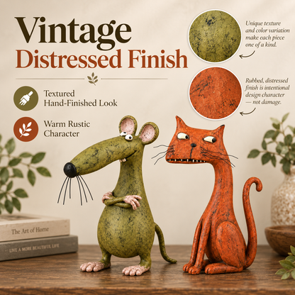 😼Whimsical Vintage Mouse & Cat Figurines🐭