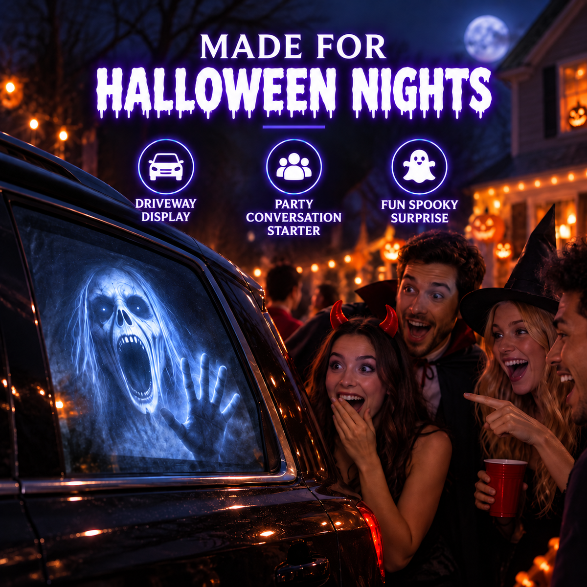 🎃 Halloween Window Projector 👻 16 Spooky Films USB Powered Holiday Decor