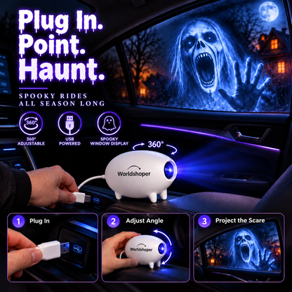 🎃 Halloween Window Projector 👻 16 Spooky Films USB Powered Holiday Decor