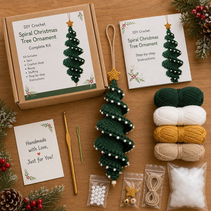 🪡 Crochet Spiral Christmas Ornament DIY Kit