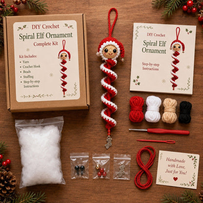 🪡 Crochet Spiral Christmas Ornament DIY Kit