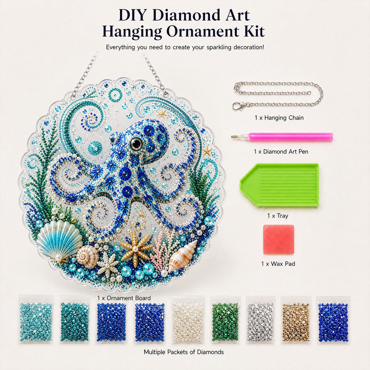 🌊✨Ocean Pearl Art DIY Hanging Ornament Kit