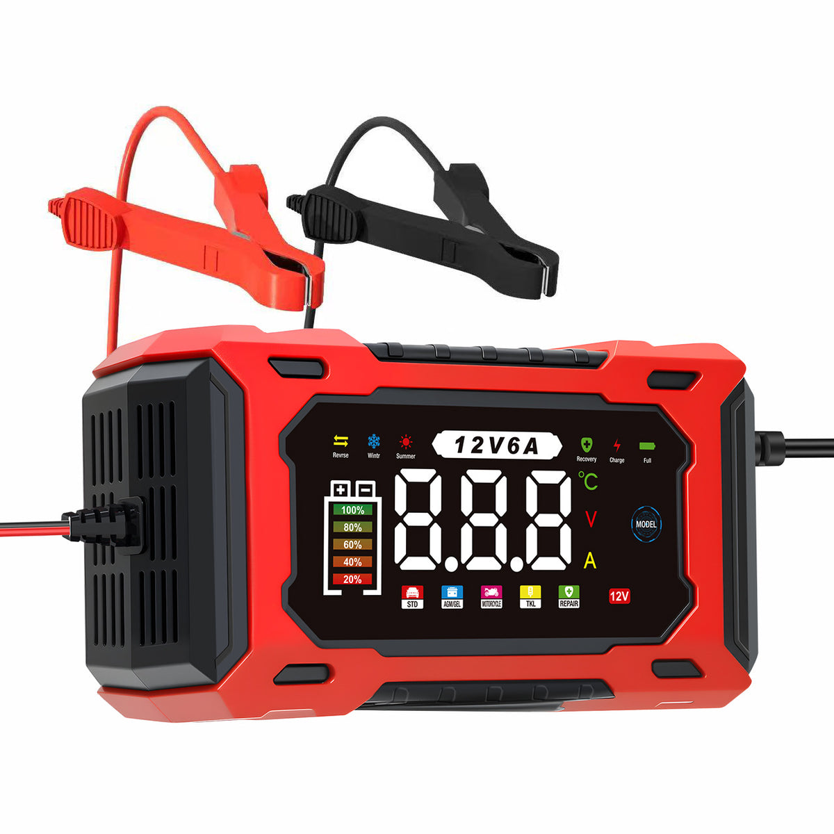 🔋 12V 6A Smart Car Battery Charger – Pulse Repair & Auto Maintenance | 50% OFF