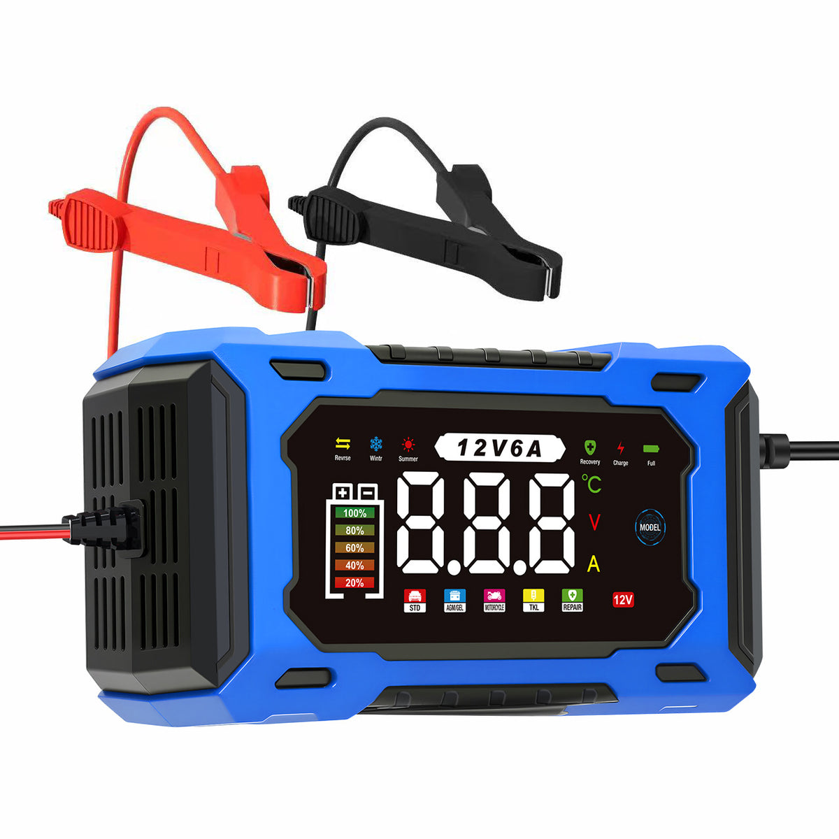 🔋 12V 6A Smart Car Battery Charger – Pulse Repair & Auto Maintenance | 50% OFF