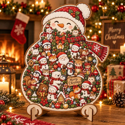 🎄 ✨ Intricate Christmas Keepsake Wooden Puzzle Ornaments – Artistic Festive Tabletop Décor