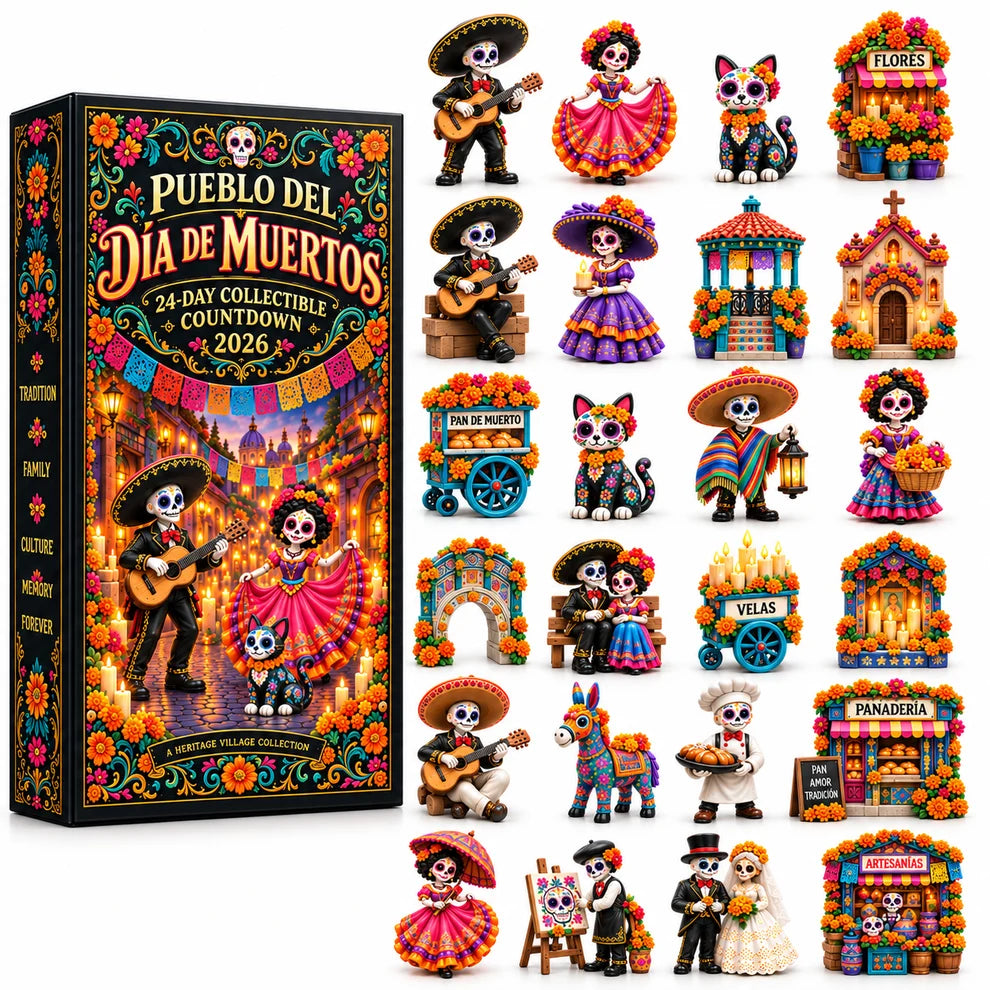 Pueblo del Día de Muertos 2026 – 24-Day Day of the Dead Collectible Countdown Calendar with 24 Unique Miniatures
