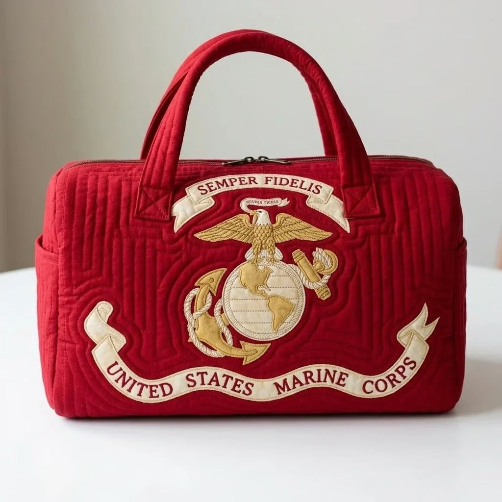100% Handmade US Military Heritage Quilted Duffel Bag(𝐃𝐚𝐧𝐢𝐞𝐥 𝐁𝐫𝐨𝐨𝐤𝐬 𝐇𝐚𝐧𝐝𝐦𝐚𝐝𝐞®)