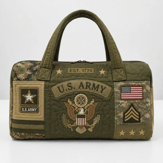 100% Handmade US Military Heritage Quilted Duffel Bag(𝐃𝐚𝐧𝐢𝐞𝐥 𝐁𝐫𝐨𝐨𝐤𝐬 𝐇𝐚𝐧𝐝𝐦𝐚𝐝𝐞®)