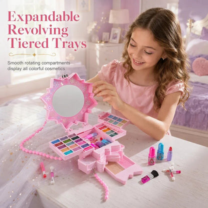 🎉49% OFF !! ⏰ Washable Princess Makeup Set – Non‑irritating, trays & portable case 🎀