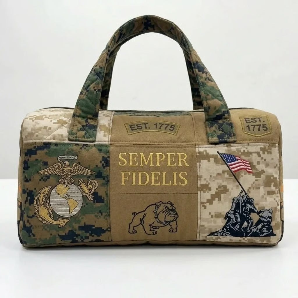 100% Handmade US Military Heritage Quilted Duffel Bag(𝐃𝐚𝐧𝐢𝐞𝐥 𝐁𝐫𝐨𝐨𝐤𝐬 𝐇𝐚𝐧𝐝𝐦𝐚𝐝𝐞®)