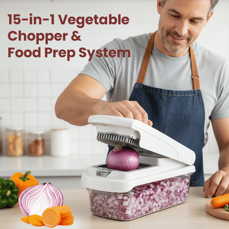 15-in-1 Multi-Function Vegetable Chopper & Food Prep System
