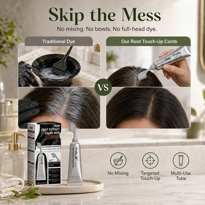 Hair Dye Comb for Fast Root Touch-Ups. Plant-Based. Scalp-Friendly