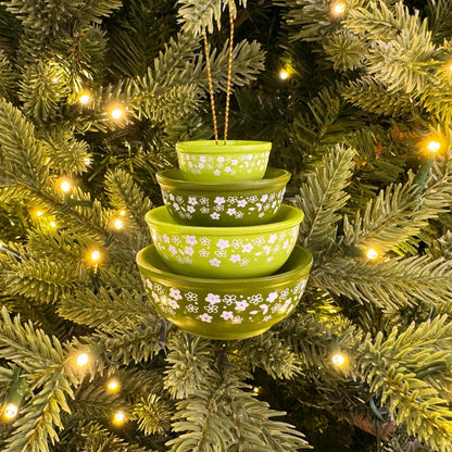 Retro Miniature Kitchen Bowl Stack Christmas Ornament Decor