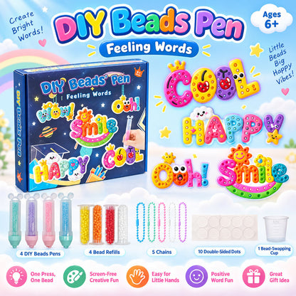 ✨ One-Press Bead Art Pen DIY Kit – 🎨 Creative Screen-Free Craft Set