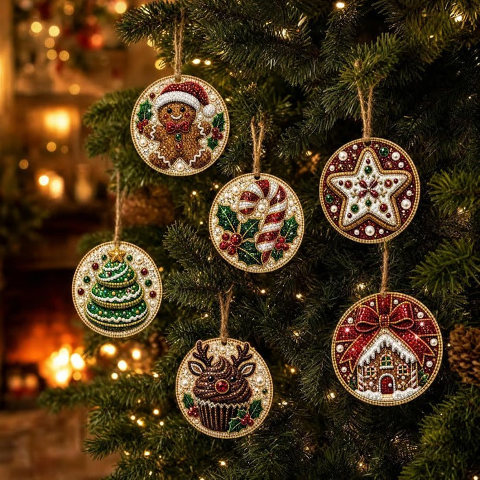 🎄Christmas DIY Diamond Painting Ornaments Kit (6 PCS)🎅