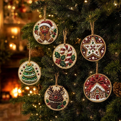 🎄Christmas DIY Diamond Painting Ornaments Kit (6 PCS)🎅
