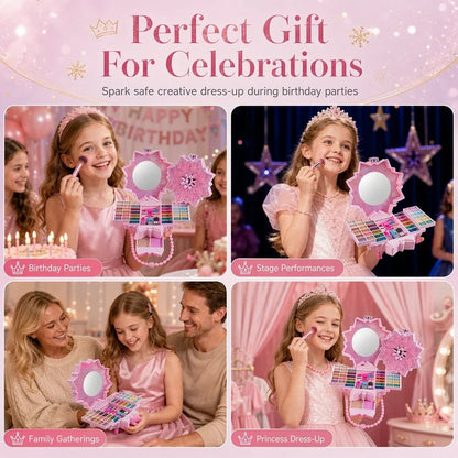 🎉49% OFF !! ⏰ Washable Princess Makeup Set – Non‑irritating, trays & portable case 🎀