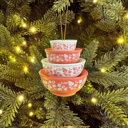 Retro Miniature Kitchen Bowl Stack Christmas Ornament Decor