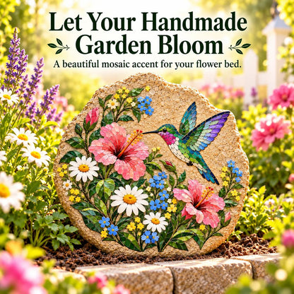 ⏳ Last Day 50% OFF – 🐦 Beginner-Friendly Hummingbird Wildflower Mosaic DIY Kit | Complete Kit with Mosaic Pieces, Tools & Guide Included 💕
