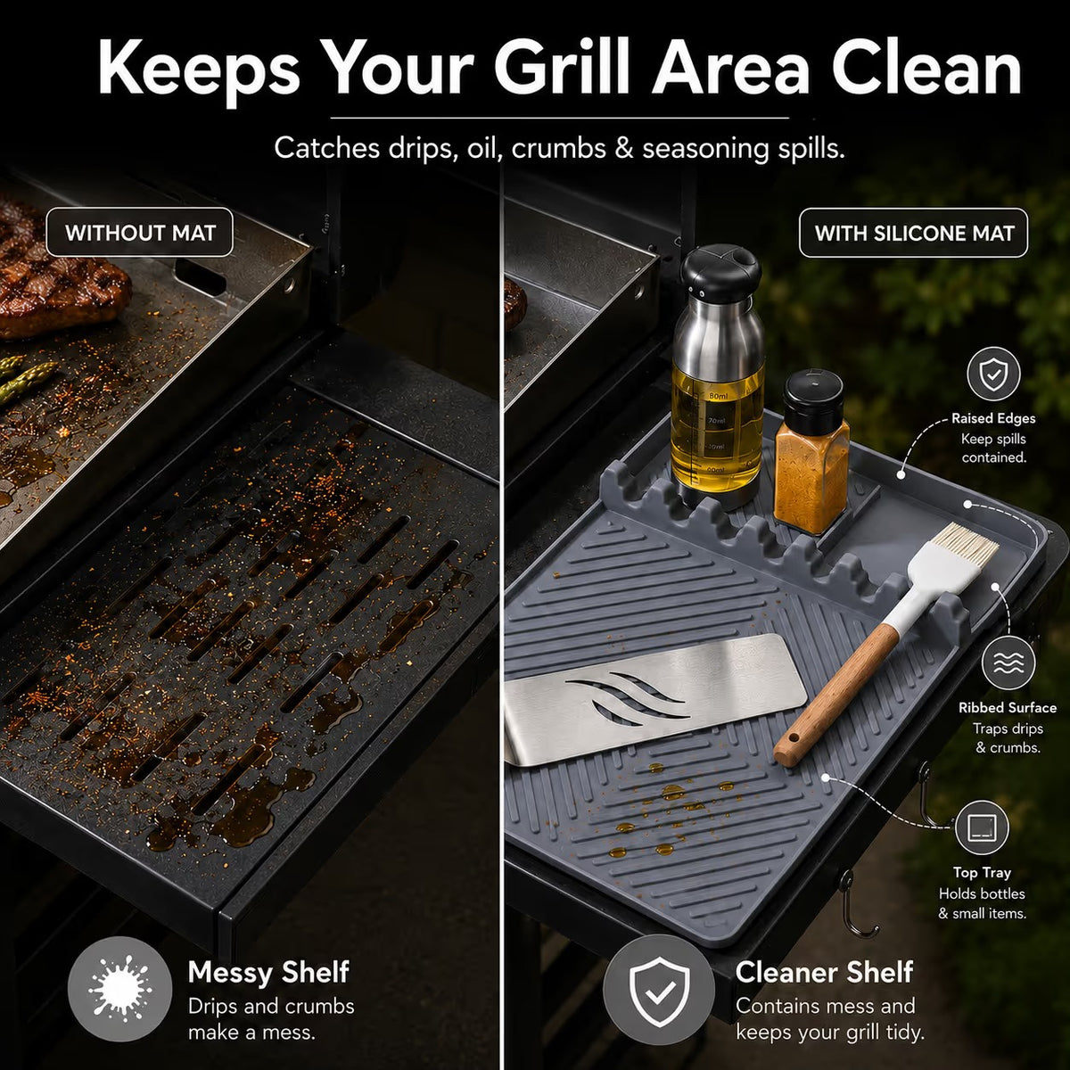 Food-Grade Silicone BBQ Spatula Tool Mat
