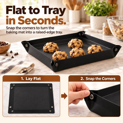 🍪 Foldable Silicone Baking Tray – Bake, Release & Store with Ease