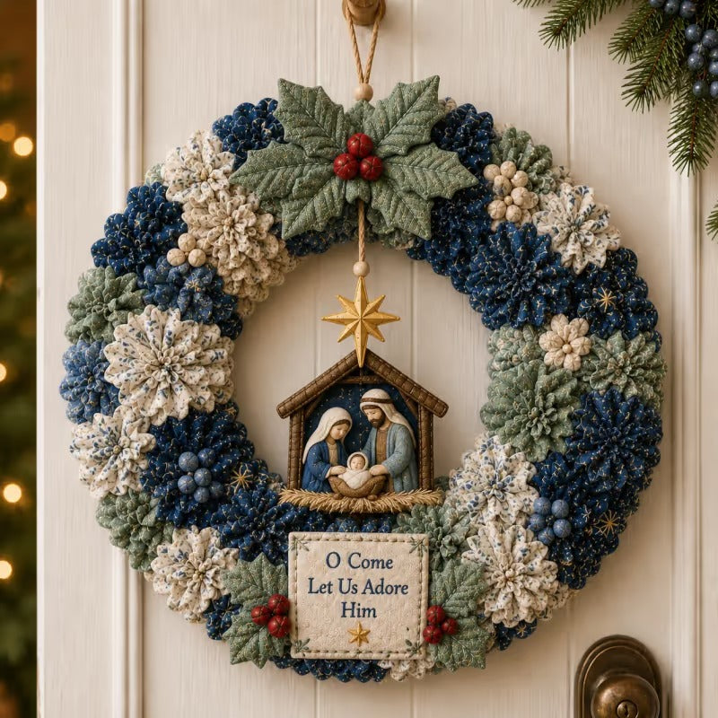 🎄 LAST DAY 50% OFF ✨ Make A Christmas Wreath You'll Be Proud To Display ❤ 3D Fabric Poke DIY Kit With Tutorial & Guide Included