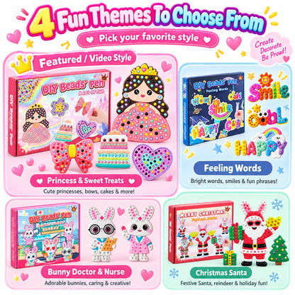 ✨ One-Press Bead Art Pen DIY Kit – 🎨 Creative Screen-Free Craft Set