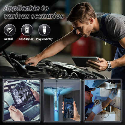 🔎 Plug-and-Play Endoscope Camera – Compatible with Android & iPhone & ipad for Direct Connection