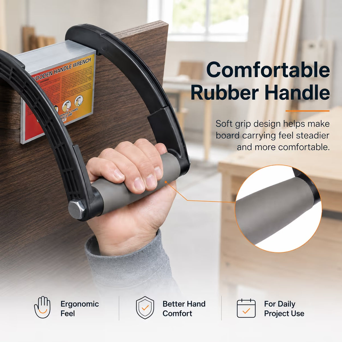 Heavy-Duty Board Carrying Handle for Plywood, MDF, Doors & Sheet Panels