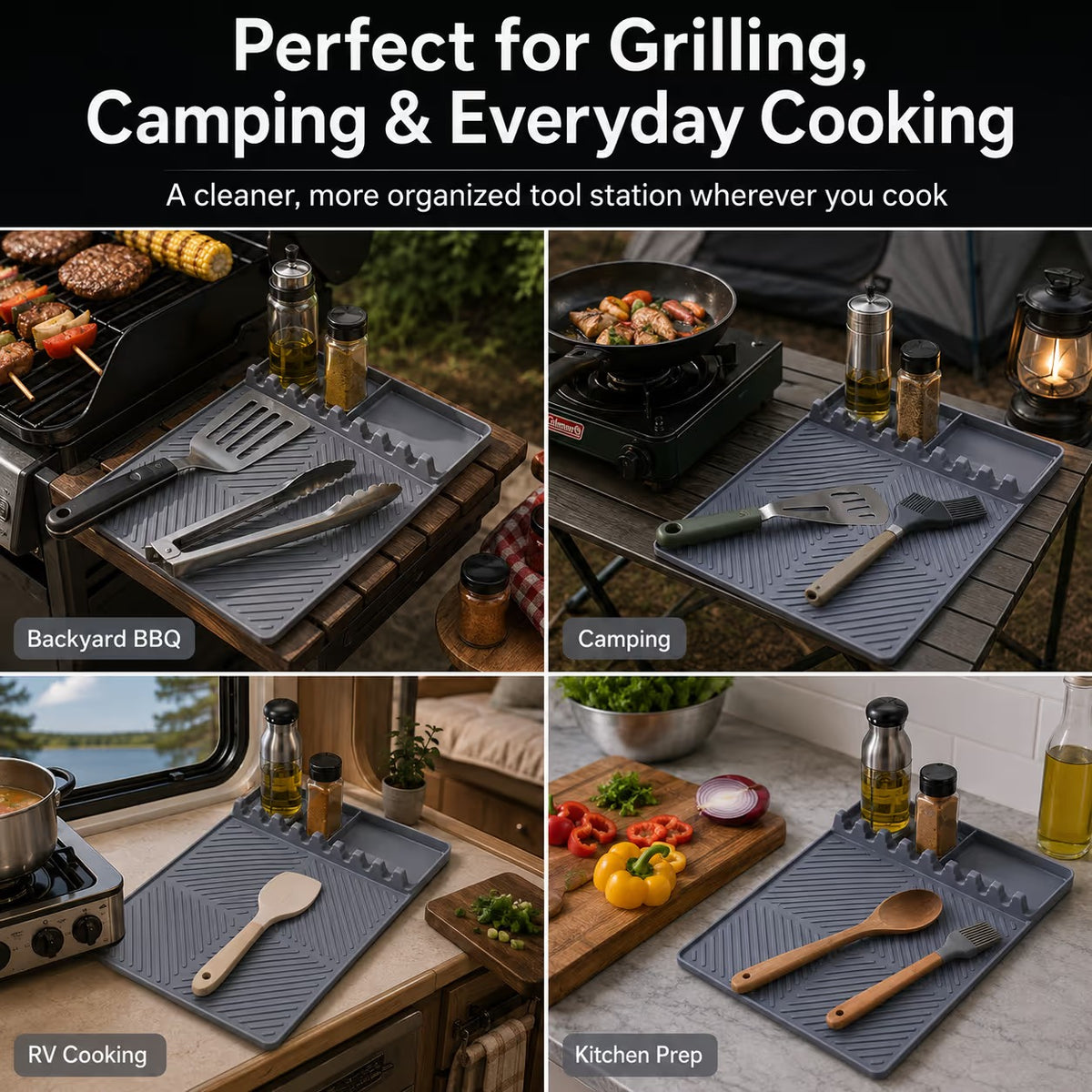 Food-Grade Silicone BBQ Spatula Tool Mat
