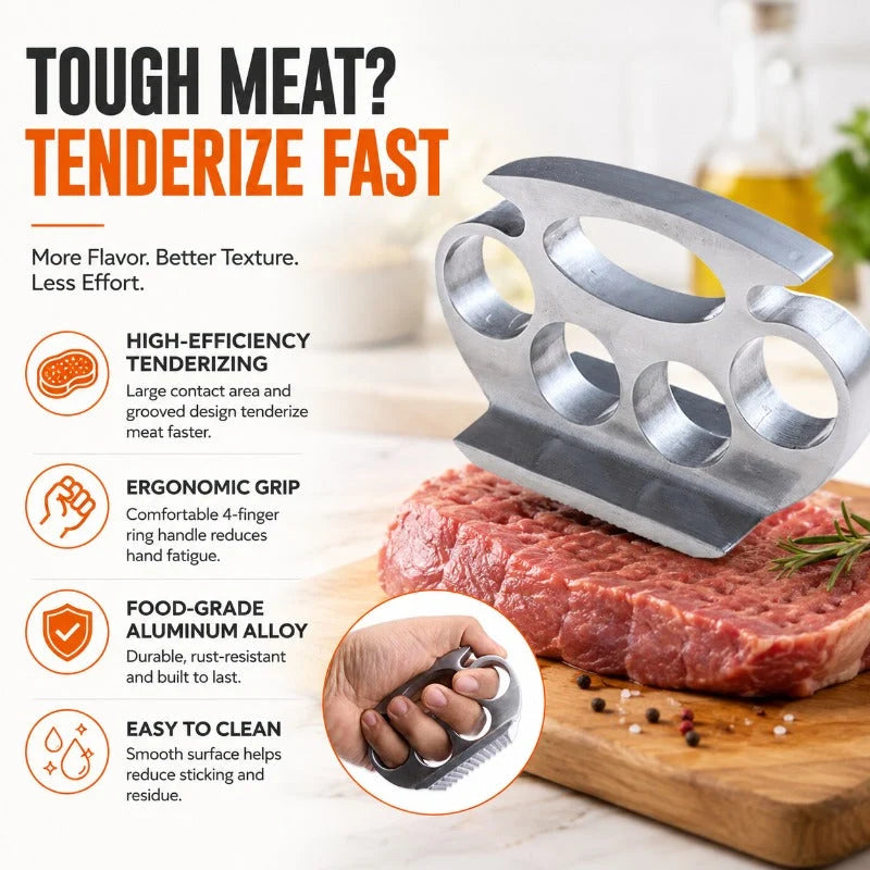 Ergonomic Palm-Press Meat Tenderizer – Food-Grade Aluminum Alloy