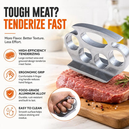 Ergonomic Palm-Press Meat Tenderizer – Food-Grade Aluminum Alloy