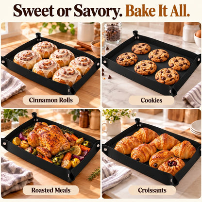 🍪 Foldable Silicone Baking Tray – Bake, Release & Store with Ease