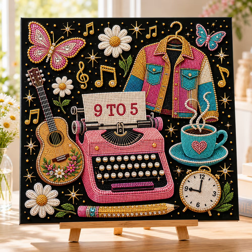 🎤 Premium 3D Pearl Dolly Country Music Tribute Art Kit | Luxury Flocked Canvas with Scratch-Resistant Non-Fading plastic Pearls & Faceted Drills DIY Keepsake Decor 💎✨
