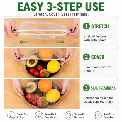 🔥Limited Offer: Disposable Stretch Food Covers for Bowls & Plates | Buy 50 Get 50 Free, 100PCS Total🔥