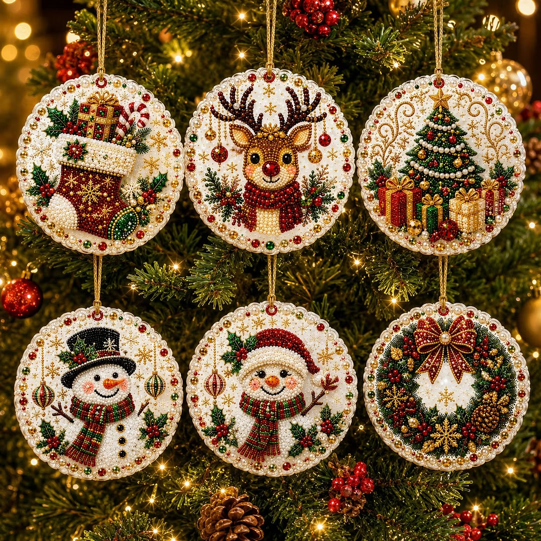 🎄Christmas DIY Diamond Painting Ornaments Kit (6 PCS)🎅