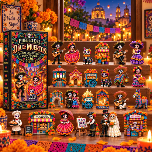 Pueblo del Día de Muertos 2026 – 24-Day Day of the Dead Collectible Countdown Calendar with 24 Unique Miniatures