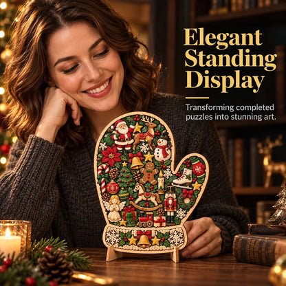 🎄 ✨ Intricate Christmas Keepsake Wooden Puzzle Ornaments – Artistic Festive Tabletop Décor