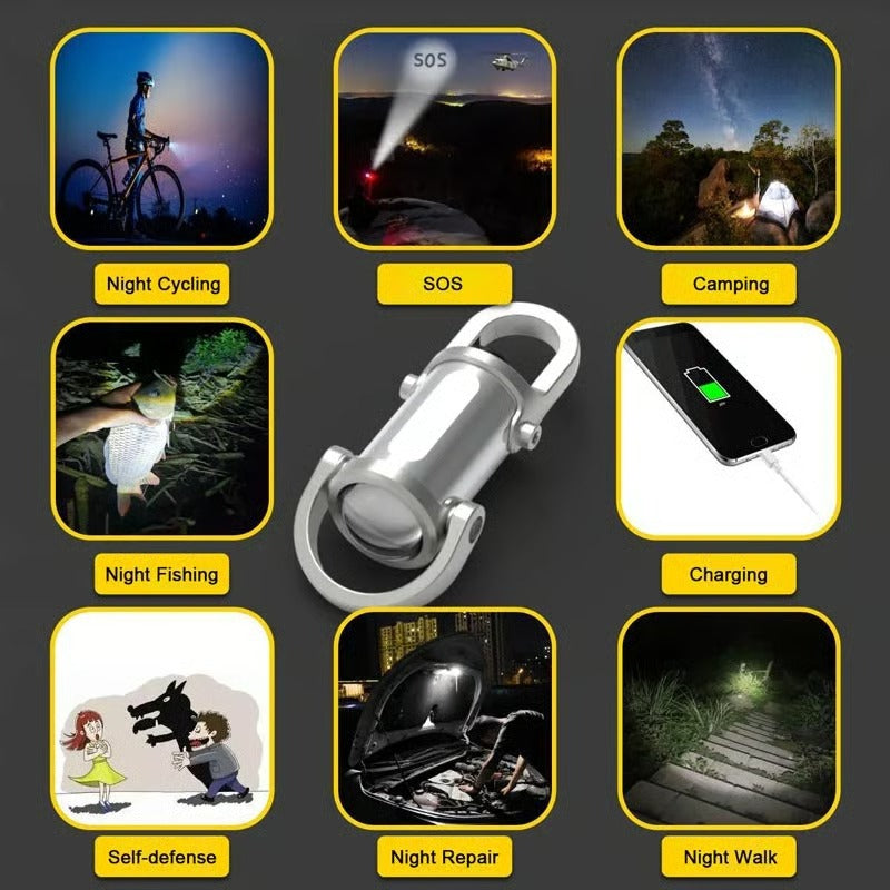 ✨1200LM Super Bright Mini Keychain Flashlight Waterproof