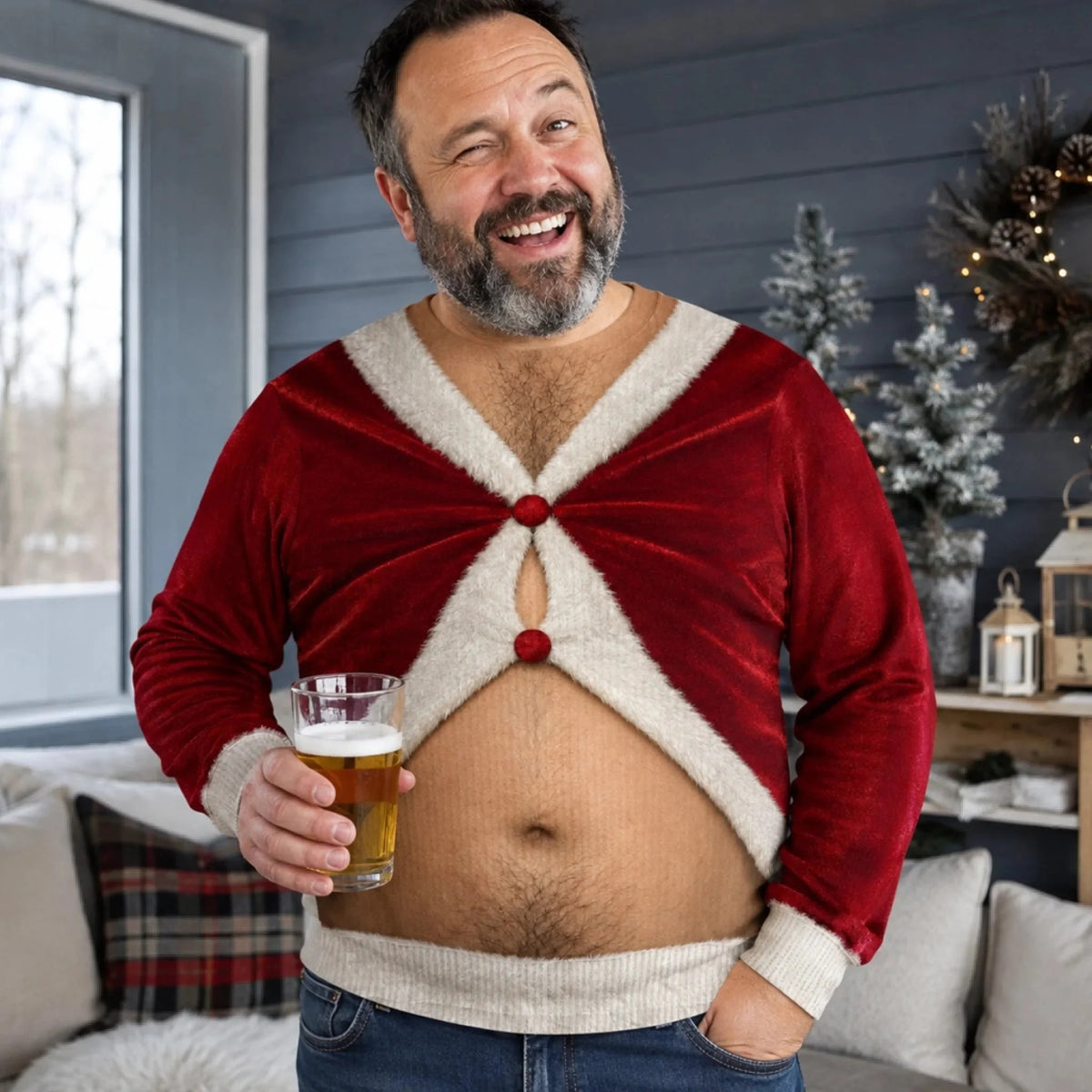 🎄 Too Much Holiday Cheer Ugly Christmas Sweatshirt – Funny Festive Holiday Gift for Men