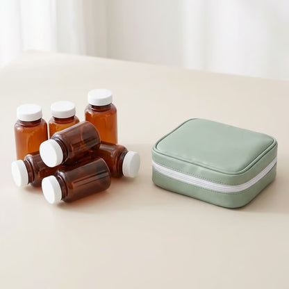 💊 14-Day Travel Pill Organizer Pouch – Reusable Writable Zip Sleeve Binder