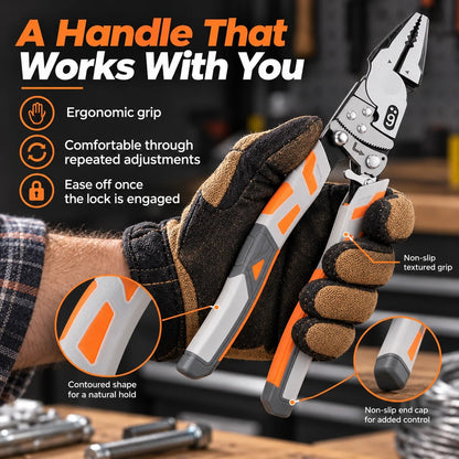 Self-Locking Ratchet Pliers With Wire Cutter