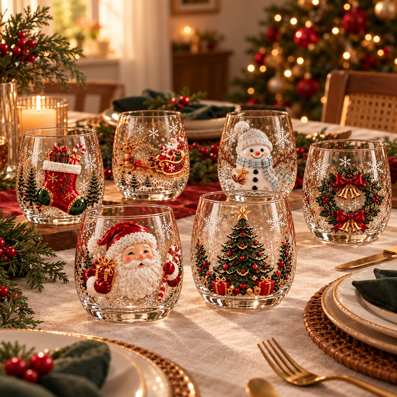 Christmas Charm – glass cup details