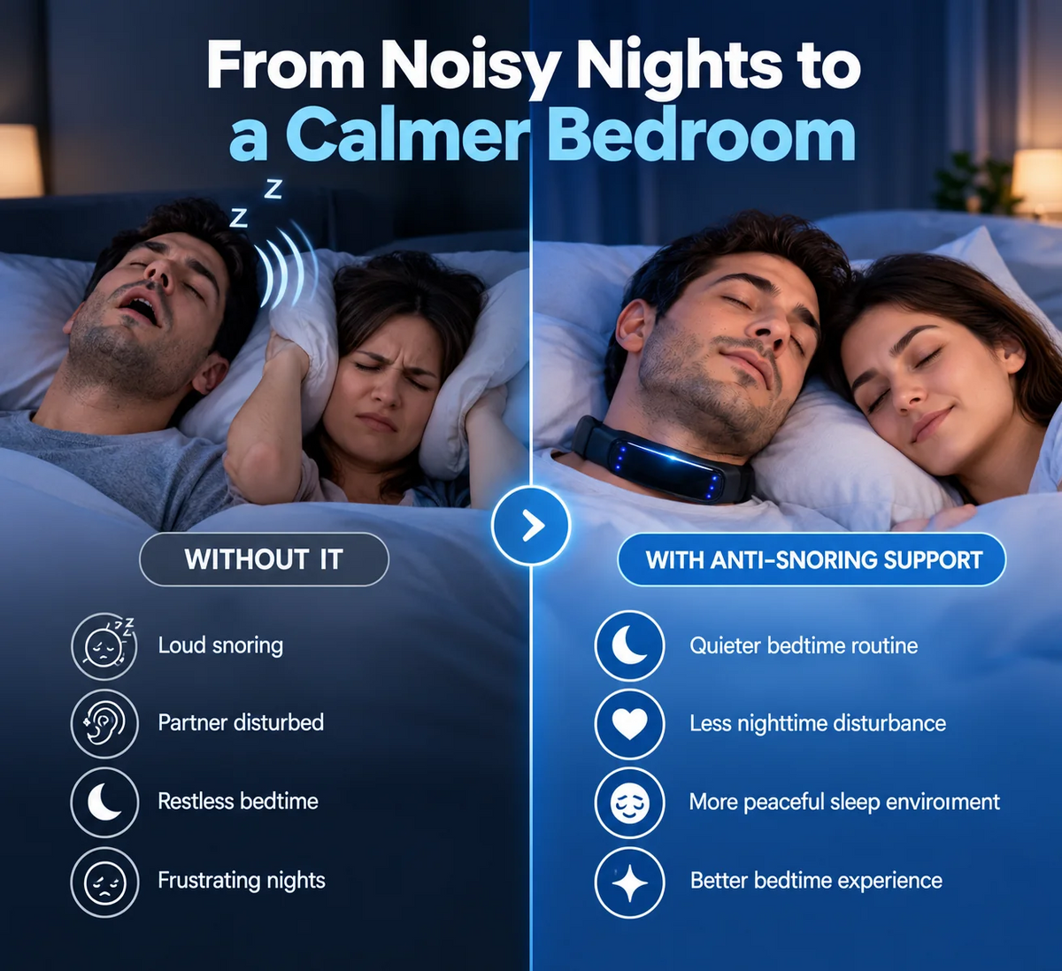 SnoreLess™ Neck Wearable – Simple Bedtime Snoring Support