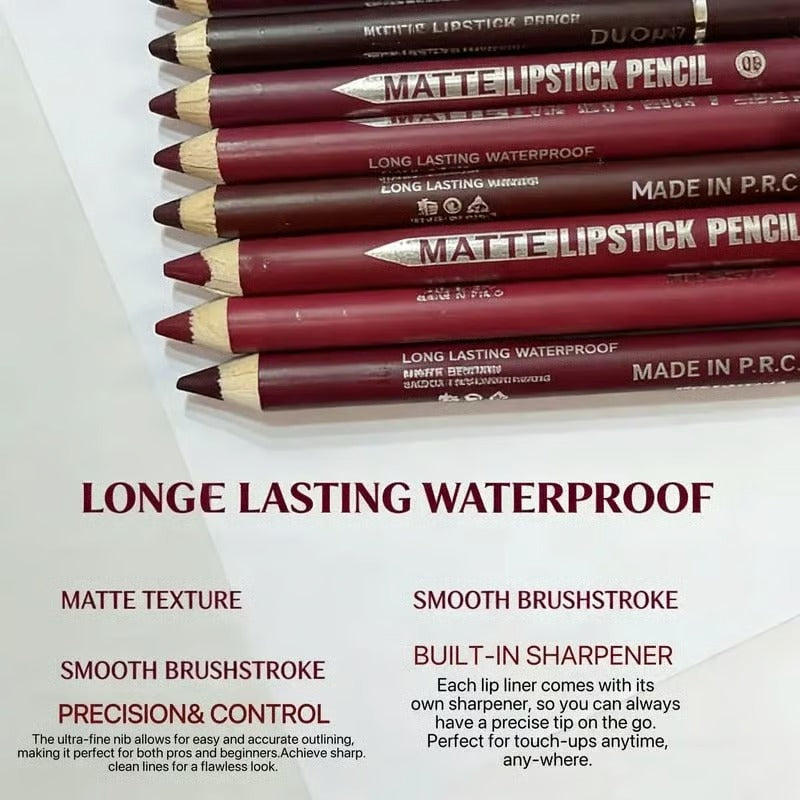 🔥49% OFF -💄12 Matte Lip Liners for Every Look — Smooth & Precise