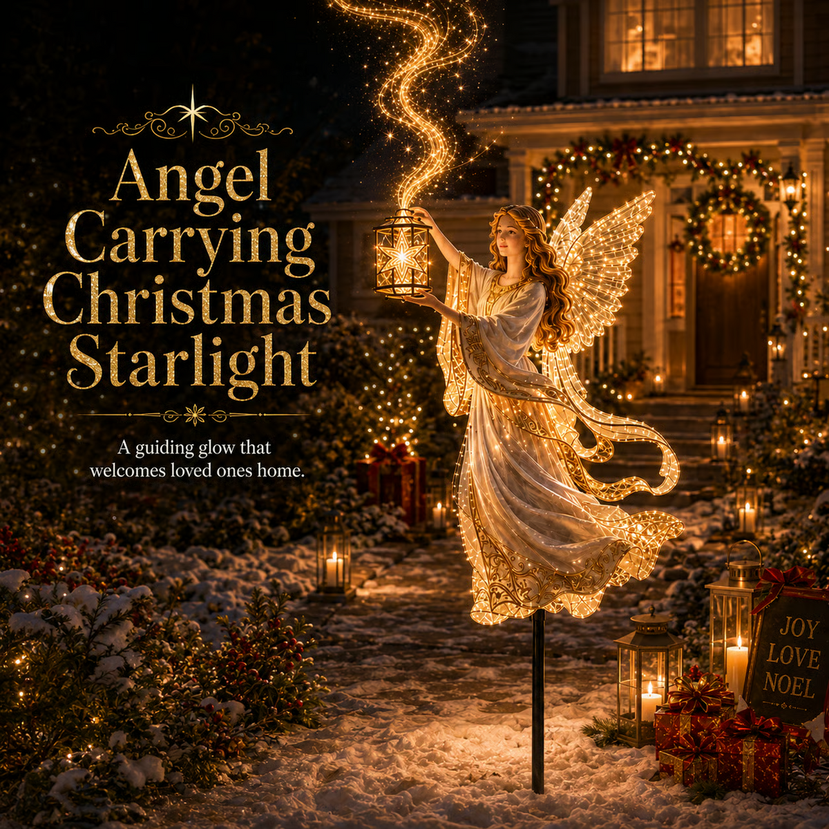 Light-Up Angel Lantern Starlight Christmas Yard Stake