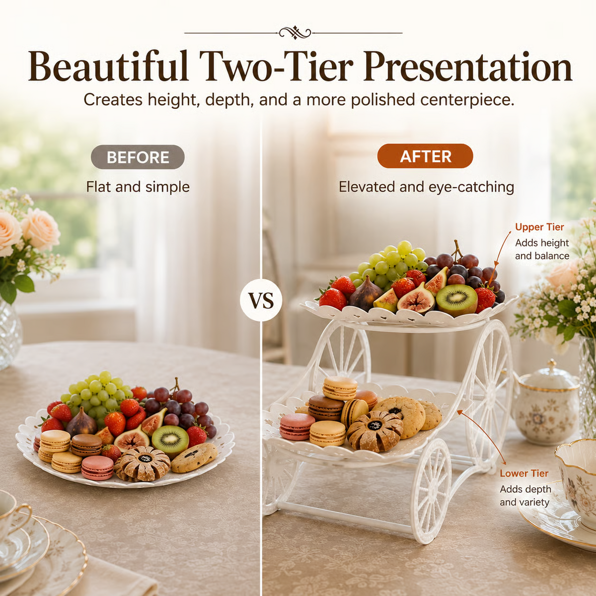Vintage Carriage Fruit & Dessert Display Stand