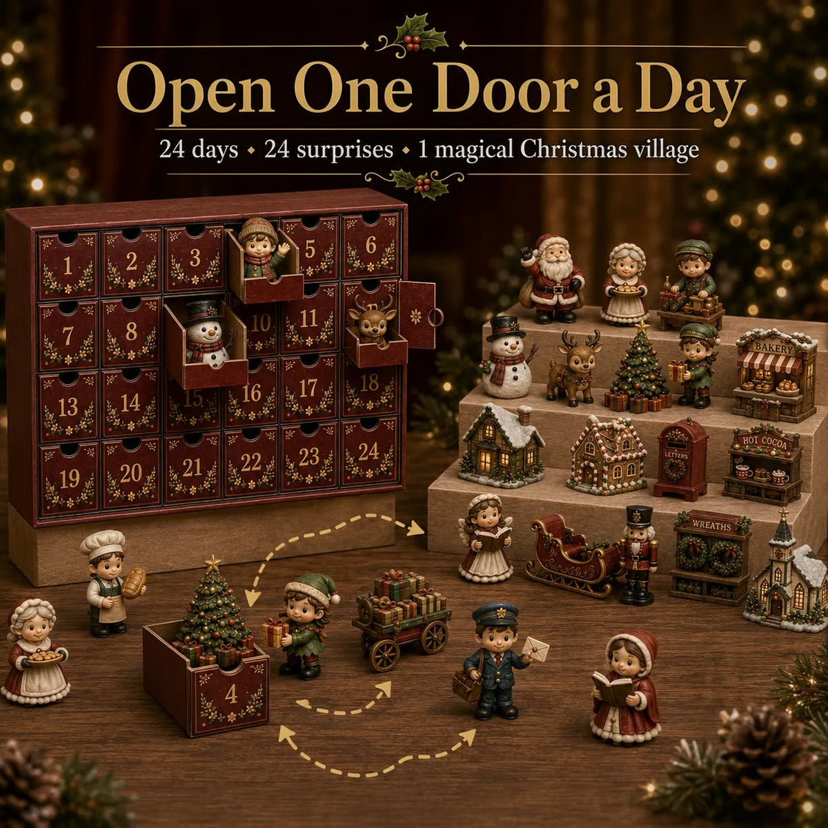 🎄24 Days Of Christmas Village Friends Advent Calendar